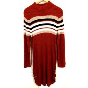 Madberry Womens Dress Large 2X Sweater Long Sleeves Rust Red Size : 2XL